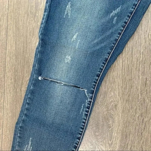 One Teaspoon Freebirds Skinny Jeans Crop Blue indigo Zipper Ankle straight leg - Picture 7 of 16